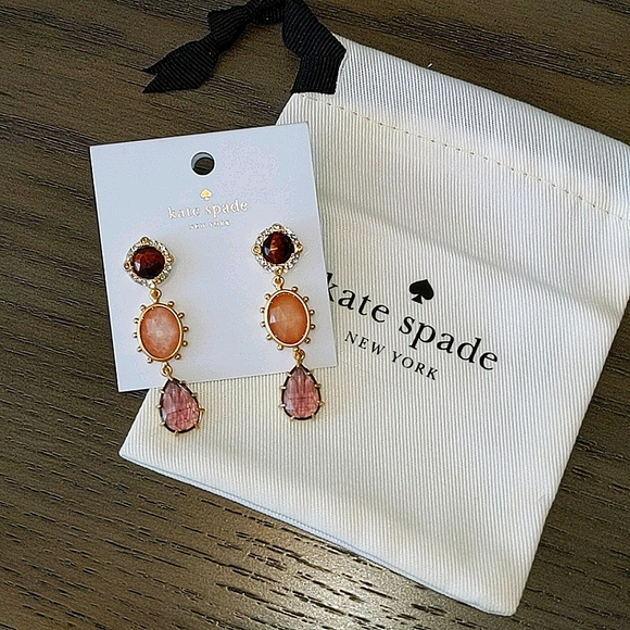 NEW Kate Spade Linear Drop Earrings in Berry Multi - Picture 5 of 9
